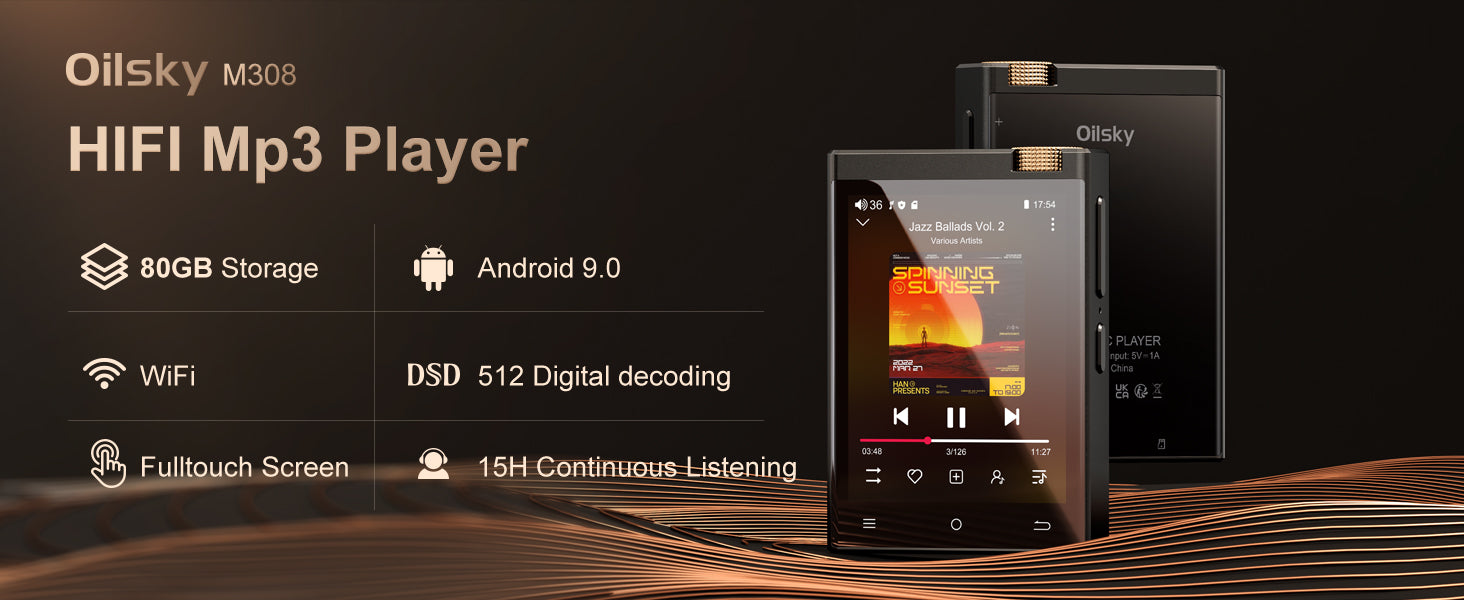 Hi-Fi Bluetooth MP3 Player with WiFi & 64GB