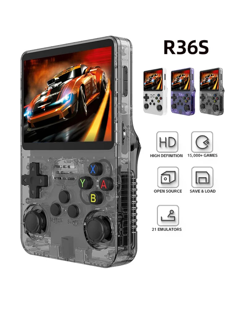 R36S 128GB Retro Handheld Game Console with 3.5" IPS Screen