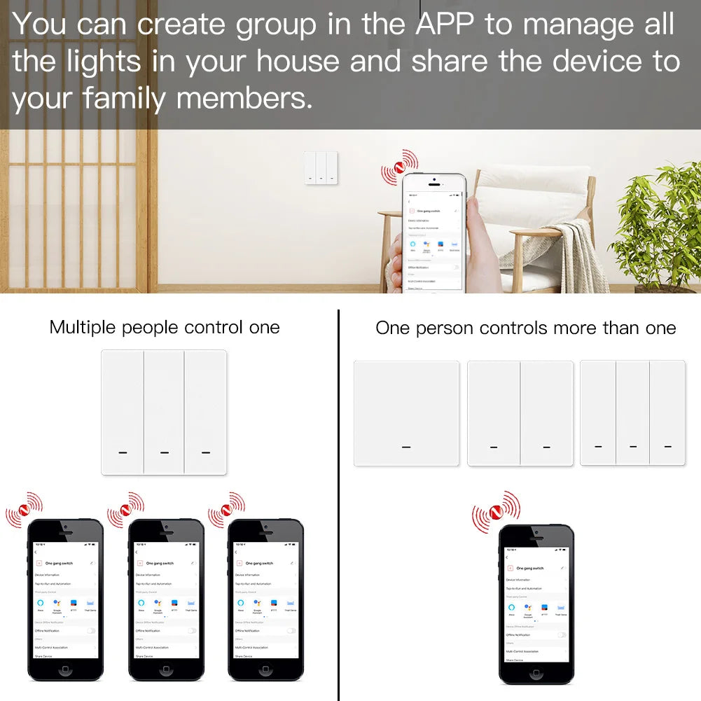 Tuya Zigbee Smart Light Switch No Neutral Needed