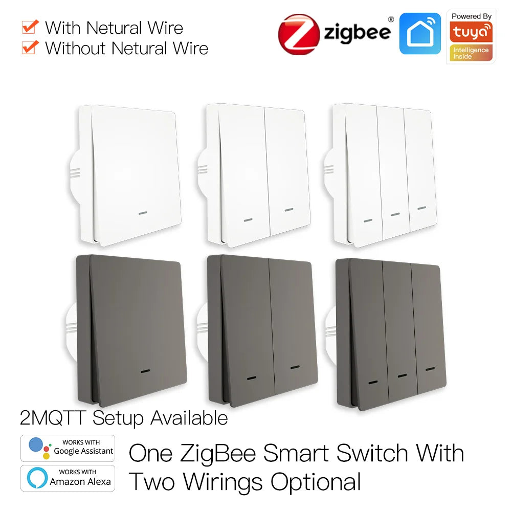 Tuya Zigbee Smart Light Switch No Neutral Needed