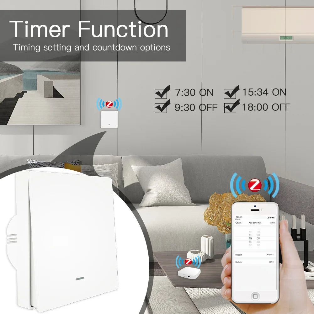 Tuya Zigbee Smart Light Switch No Neutral Needed