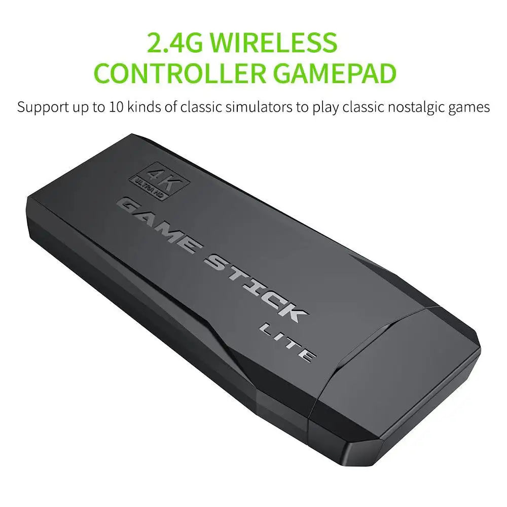 M8 4K Retro Game Stick Console with 10,000 Games & Dual Wireless Controllers