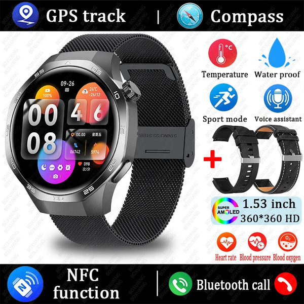 2025 Watch 5 Max Smartwatch AMOLED NFC GPS Bluetooth Call