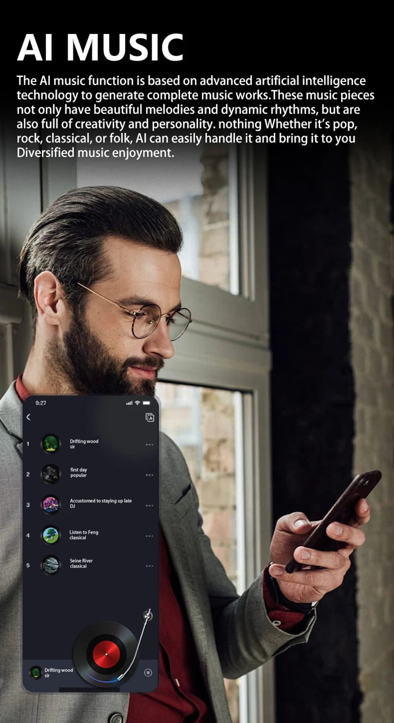 HY-C8 Smart Glasses with AI Translation & Bluetooth Headset