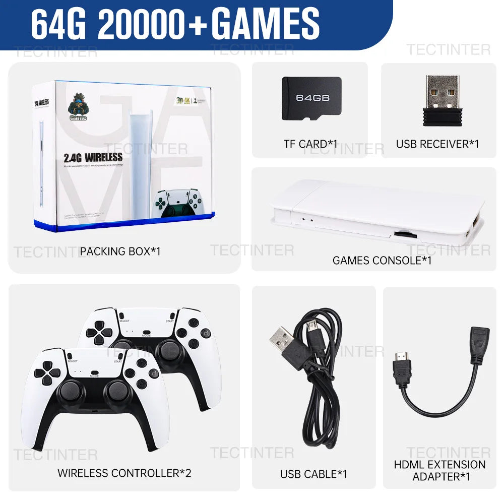 M15 4K Retro Game Stick Console with 20,000 Games & Dual Controllers