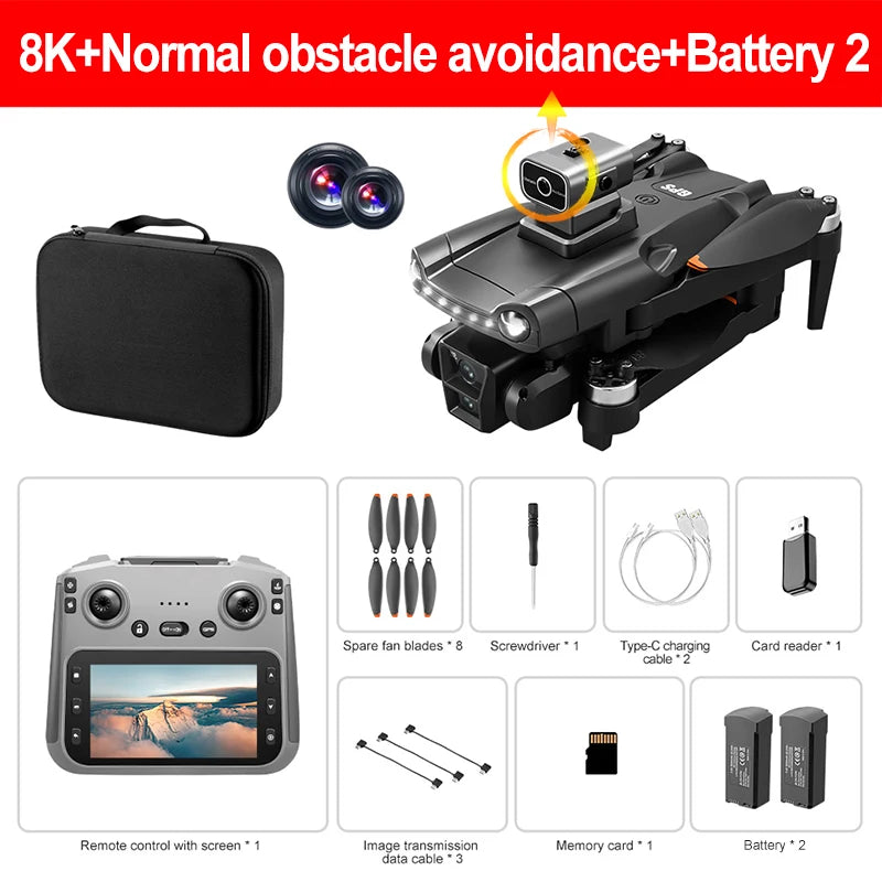 V198MAX 8K FPV Drone with Brushless Motor & Obstacle Avoidance