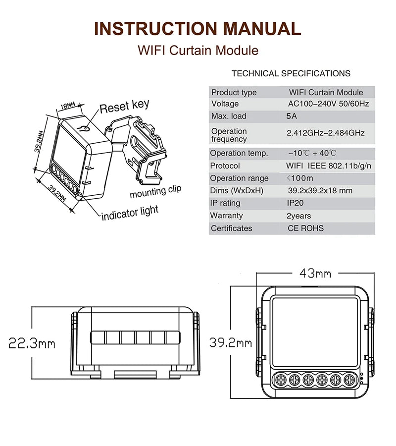 Tuya WiFi Zigbee Smart Curtain Switch Module for Alexa & Google Home