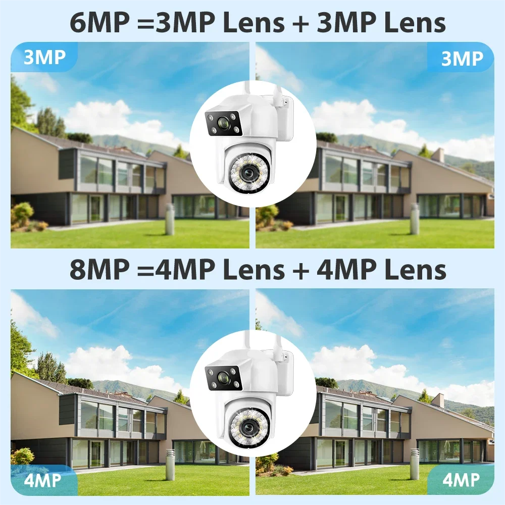 Tuya 8MP WiFi PTZ Dual Lens Security Camera