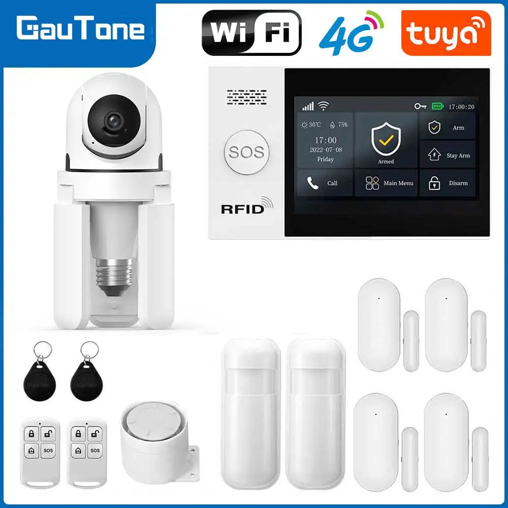 GauTone TUYA WiFi 4G GSM Alarm System