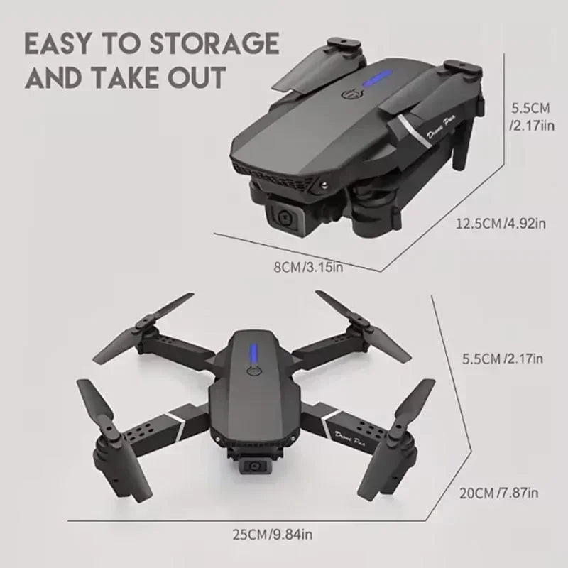 E88 Pro 4K HD WiFi FPV Foldable Drone with Wide-Angle Camera