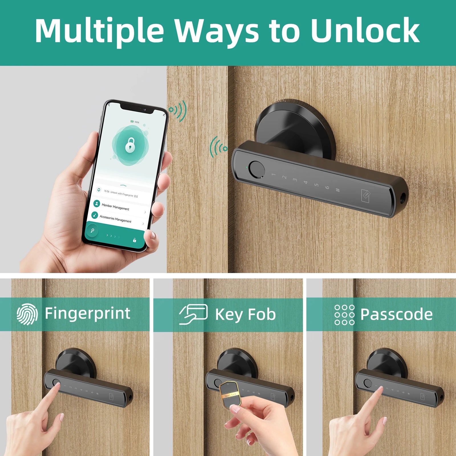 Smart Fingerprint Door Lock with Keypad & App Control