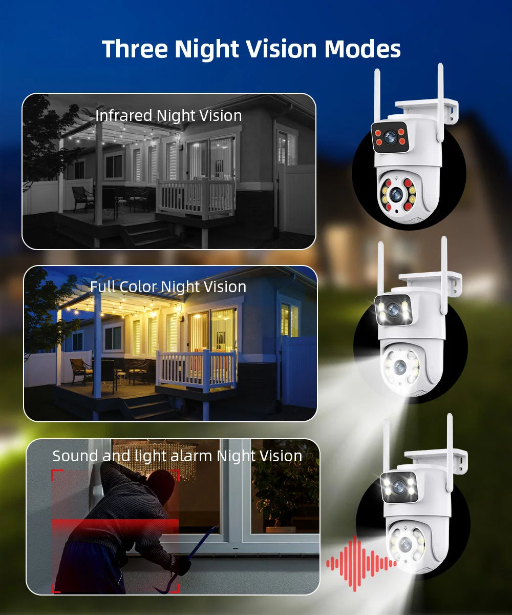 Tuya 8MP WiFi PTZ Dual Lens Security Camera