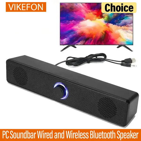 Bluetooth PC Soundbar Speaker with USB Power & Surround Audio