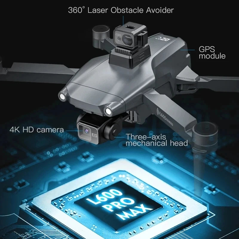 L600 Pro Max 4K GPS Drone with 3-Axis Gimbal & Dual Camera