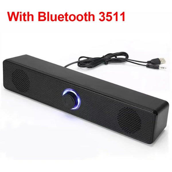 Bluetooth PC Soundbar Speaker with USB Power & Surround Audio