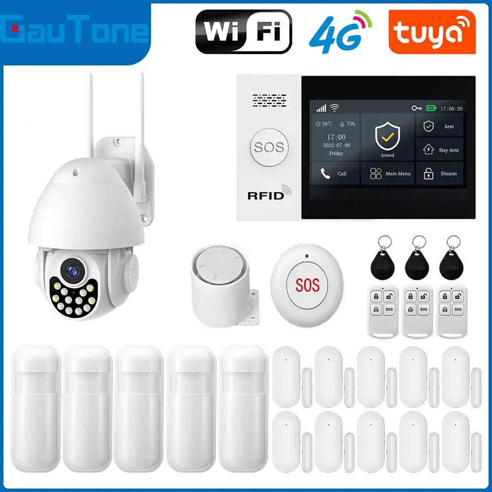 GauTone TUYA WiFi 4G GSM Alarm System