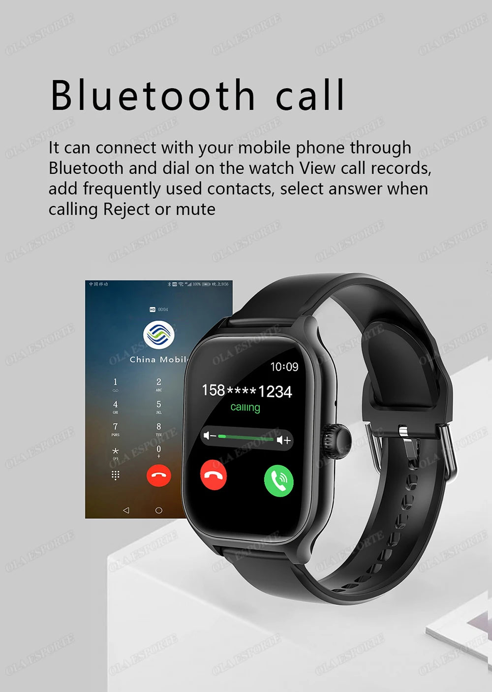 1.83" Smart Watch with Bluetooth Call & Fitness Tracker for Android/iOS