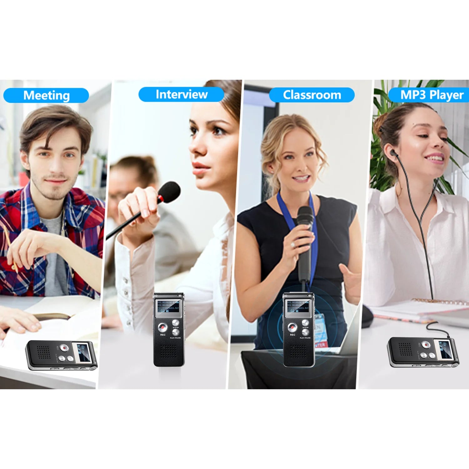 Mini Voice Activated Digital Recorder with MP3 & USB