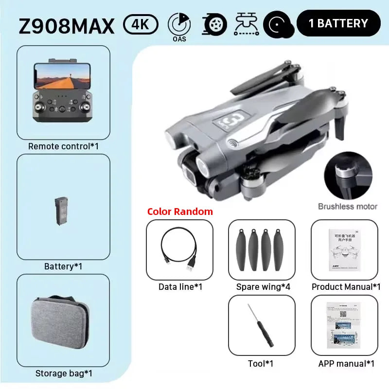 Z908 Pro Max 4K Brushless Drone with Obstacle Avoidance & FPV