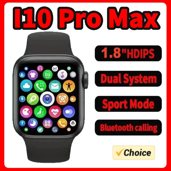I10 Pro Max Smart Watch with Metal Strap & Fitness Tracker