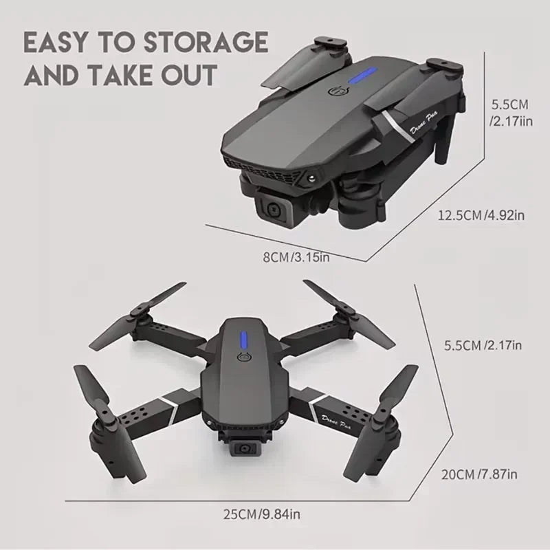 E88 Pro 4K HD WiFi FPV Foldable Drone with Wide-Angle Camera