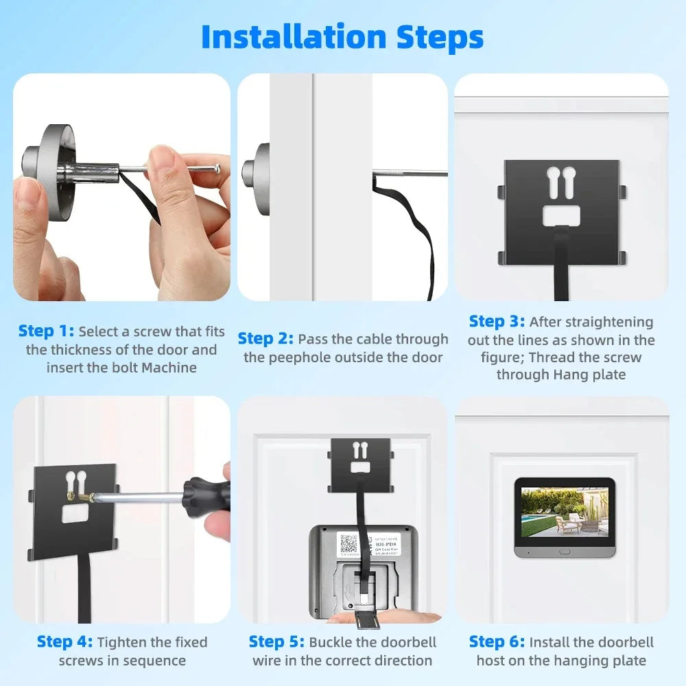 3MP Smart Life Tuya WiFi Doorbell Peephole Camera