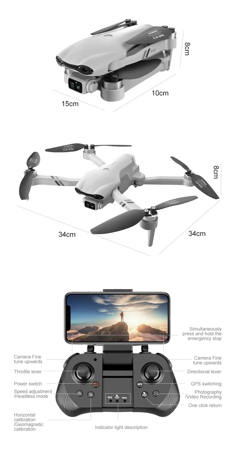 4DRC F10 GPS 6K Dual Camera Foldable Drone with Obstacle Avoidance