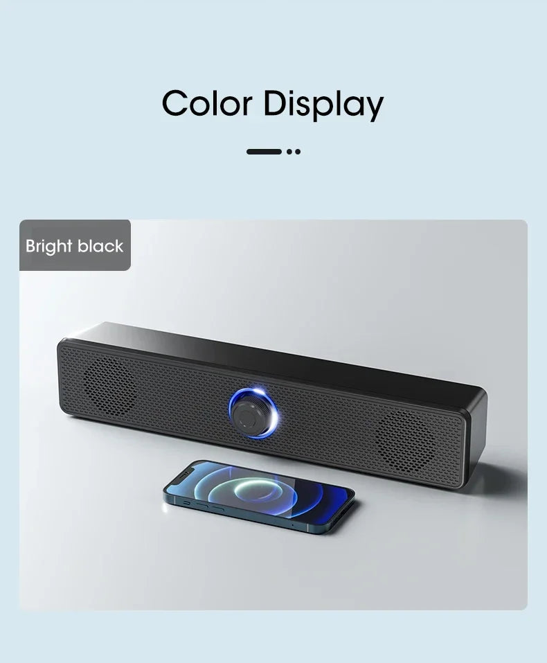 Bluetooth PC Soundbar Speaker with USB Power & Surround Audio