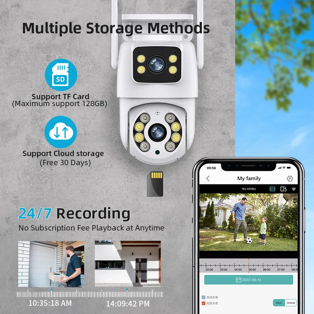Tuya 8MP WiFi PTZ Dual Lens Security Camera