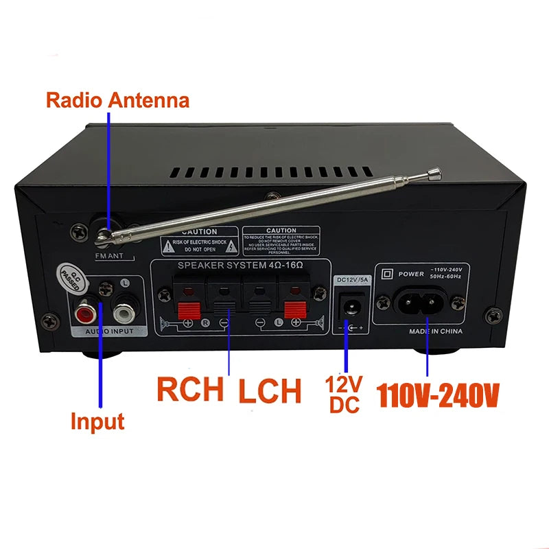 AK45 HiFi Bluetooth Stereo Audio Amplifier 2.0 Channel 350W×2