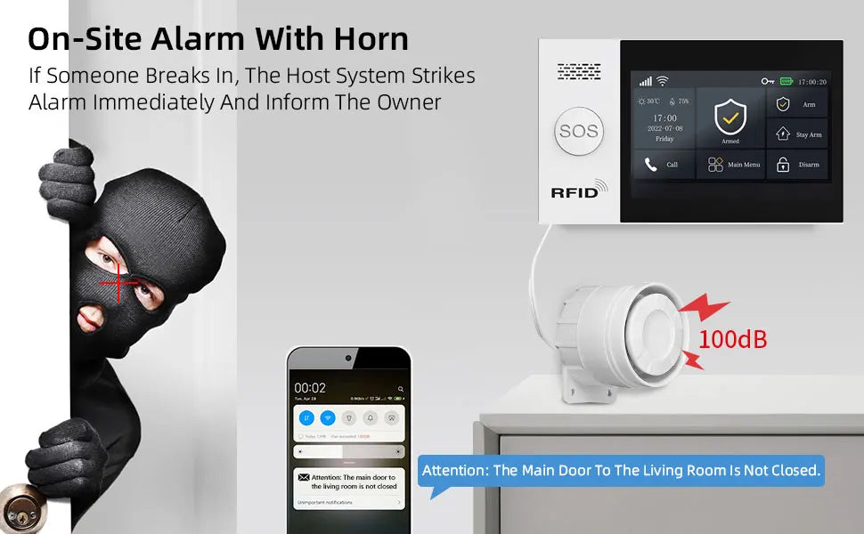 GauTone TUYA WiFi 4G GSM Alarm System
