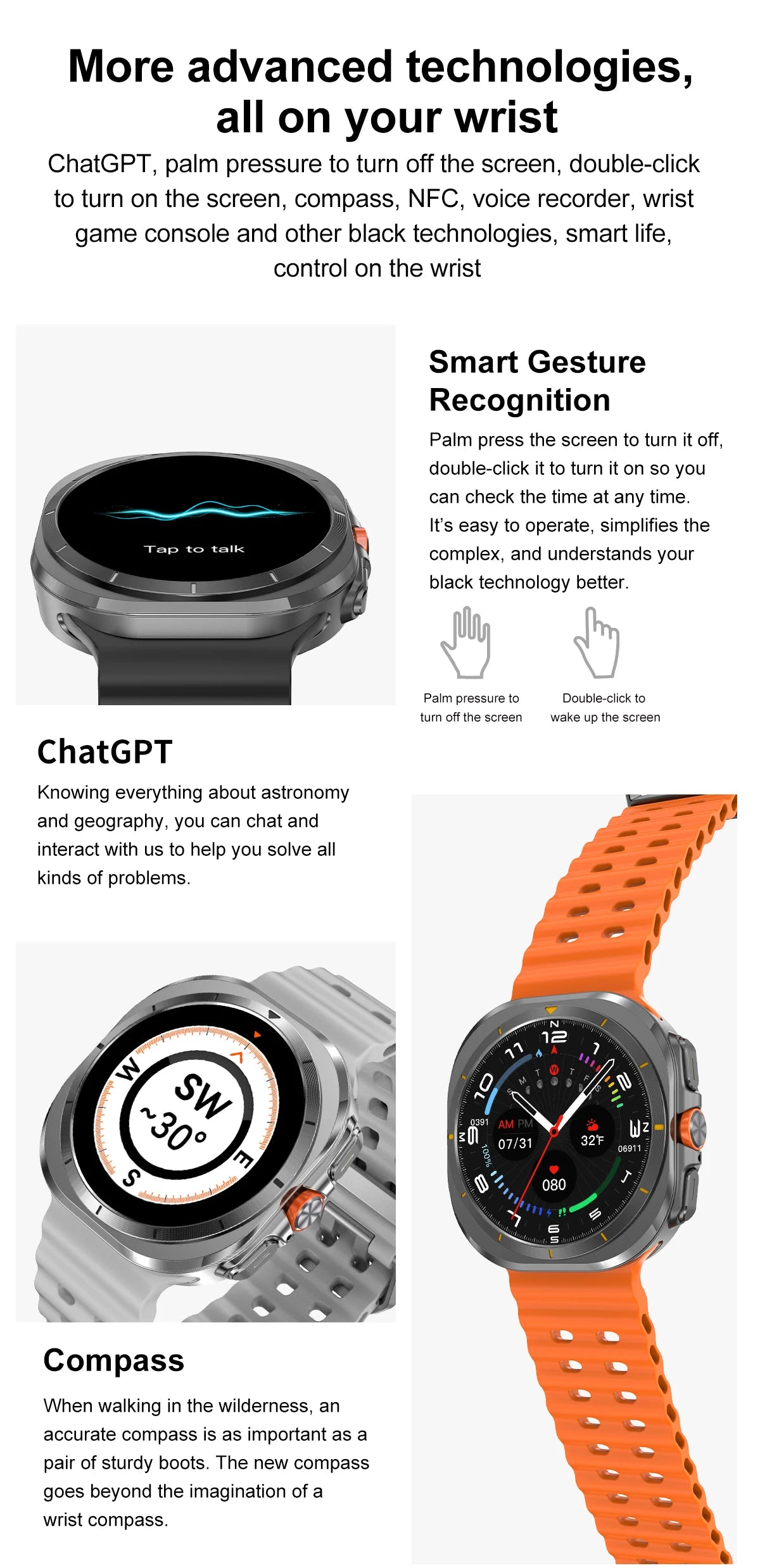 2025 DT Watch 7 Ultra Smartwatch 47mm AMOLED GPS NFC 32GB