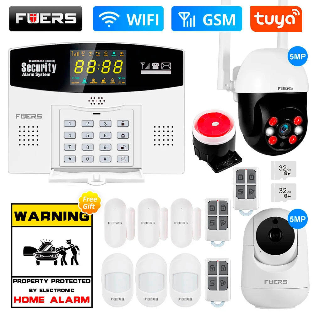 Fuers Tuya Smart WiFi 4G/2G GSM Alarm System