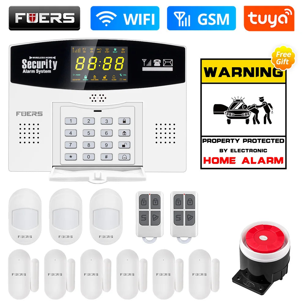 Fuers Tuya Smart WiFi 4G/2G GSM Alarm System