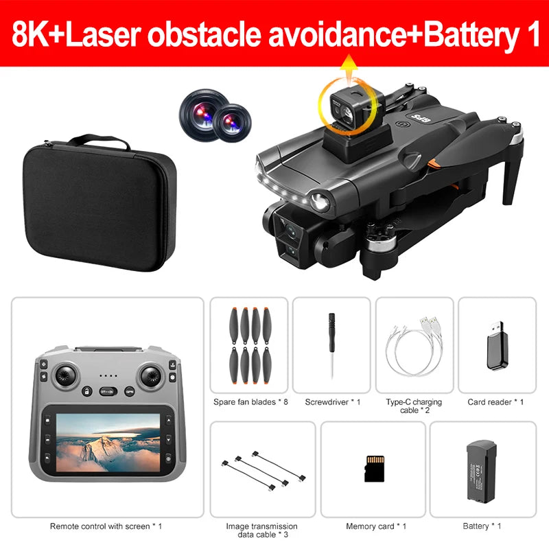 V198MAX 8K FPV Drone with Brushless Motor & Obstacle Avoidance