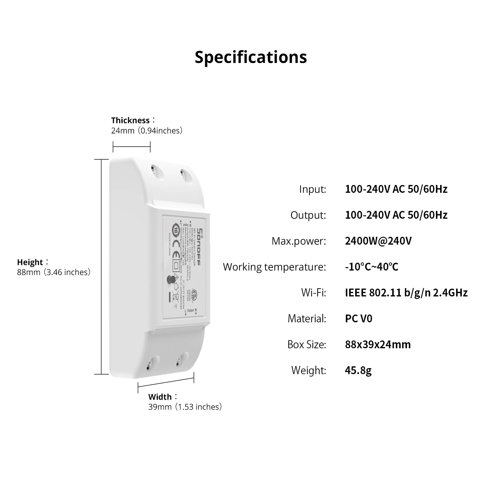 Basic R2 Mini WiFi Smart Switch DIY Module for Home Automation