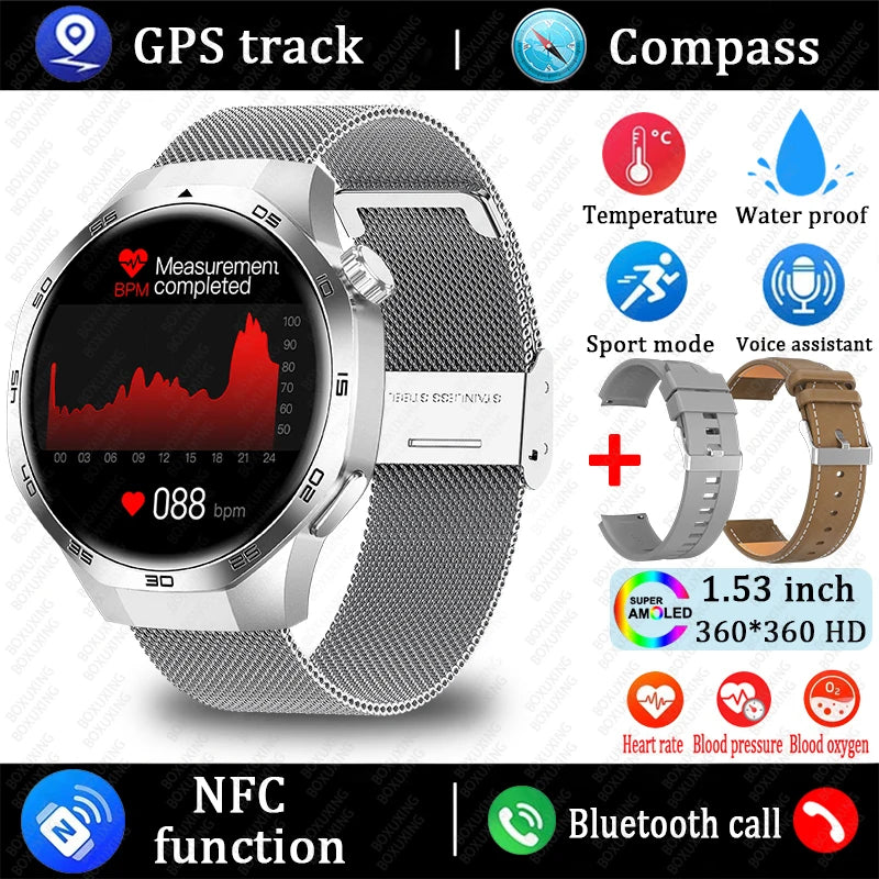 2025 Watch 5 Max Smartwatch AMOLED NFC GPS Bluetooth Call