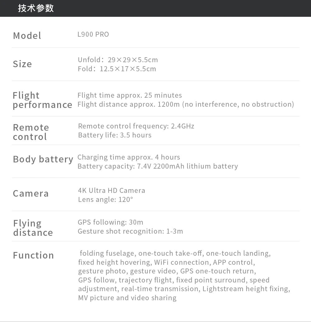 L900 PRO SE GPS 4K Drone with Brushless Motor & 5G WiFi