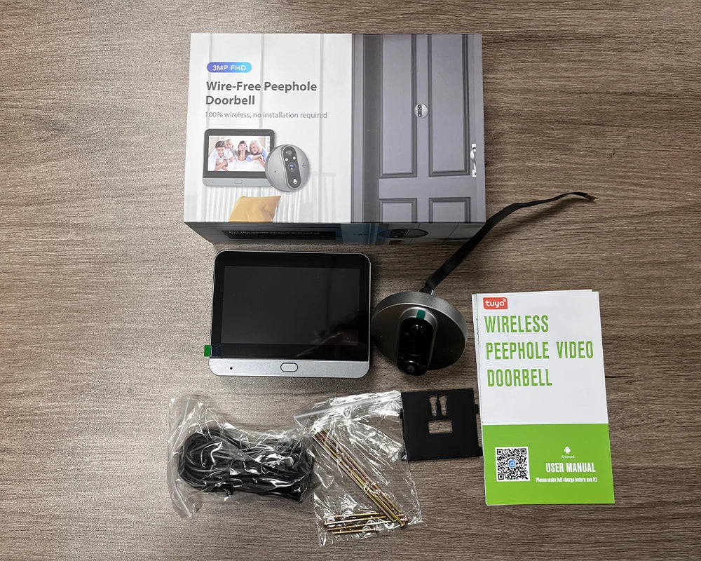 3MP Smart Life Tuya WiFi Doorbell Peephole Camera