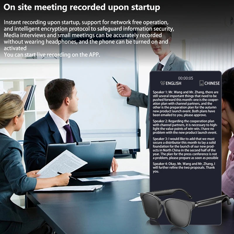 HY-C8 Smart Glasses with AI Translation & Bluetooth Headset