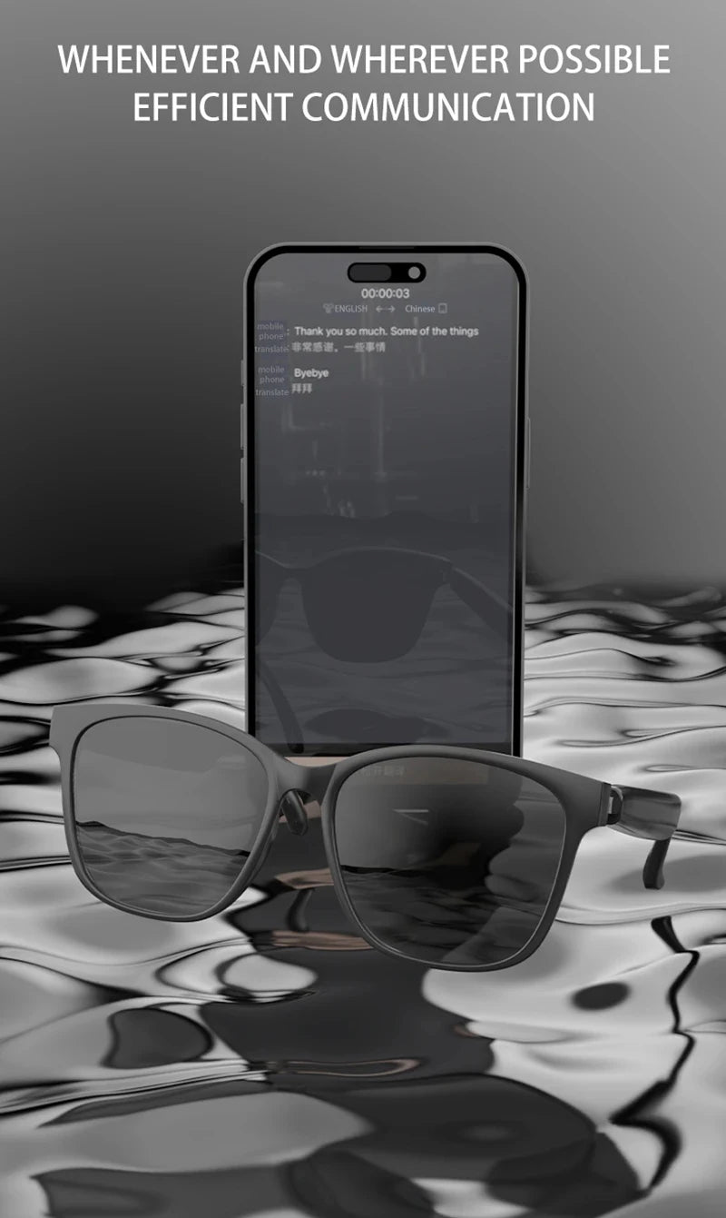 HY-C8 Smart Glasses with AI Translation & Bluetooth Headset