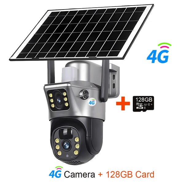 4G/WiFi Solar 4K Dual Lens Outdoor IP Camera with Night Vision