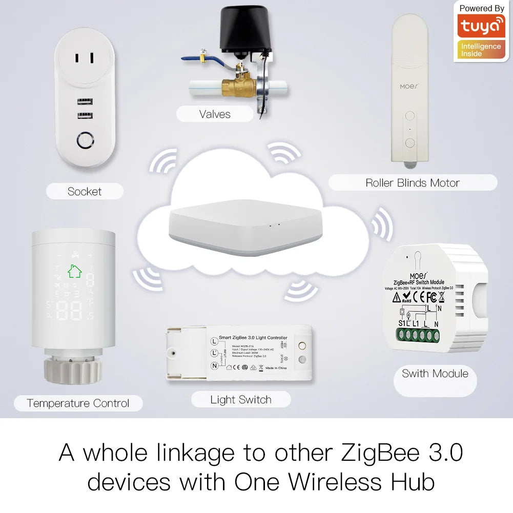 Zigbee Smart Roller Blinds Motor with Tuya App & Voice Control