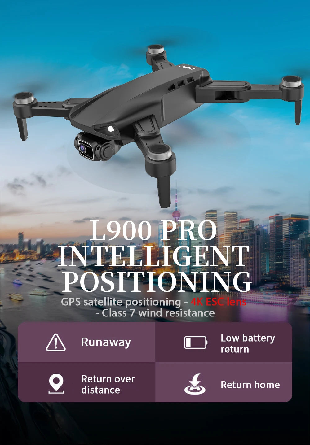L900 PRO SE GPS 4K Drone with Brushless Motor & 5G WiFi