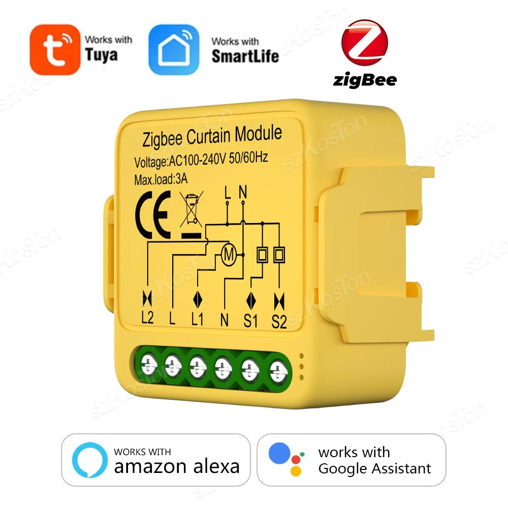Tuya WiFi Zigbee Smart Curtain Switch Module for Alexa & Google Home