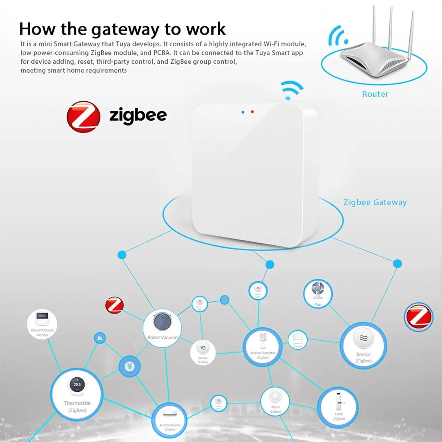 Tuya Zigbee 3.0 Smart Gateway Hub for Alexa & Google Home