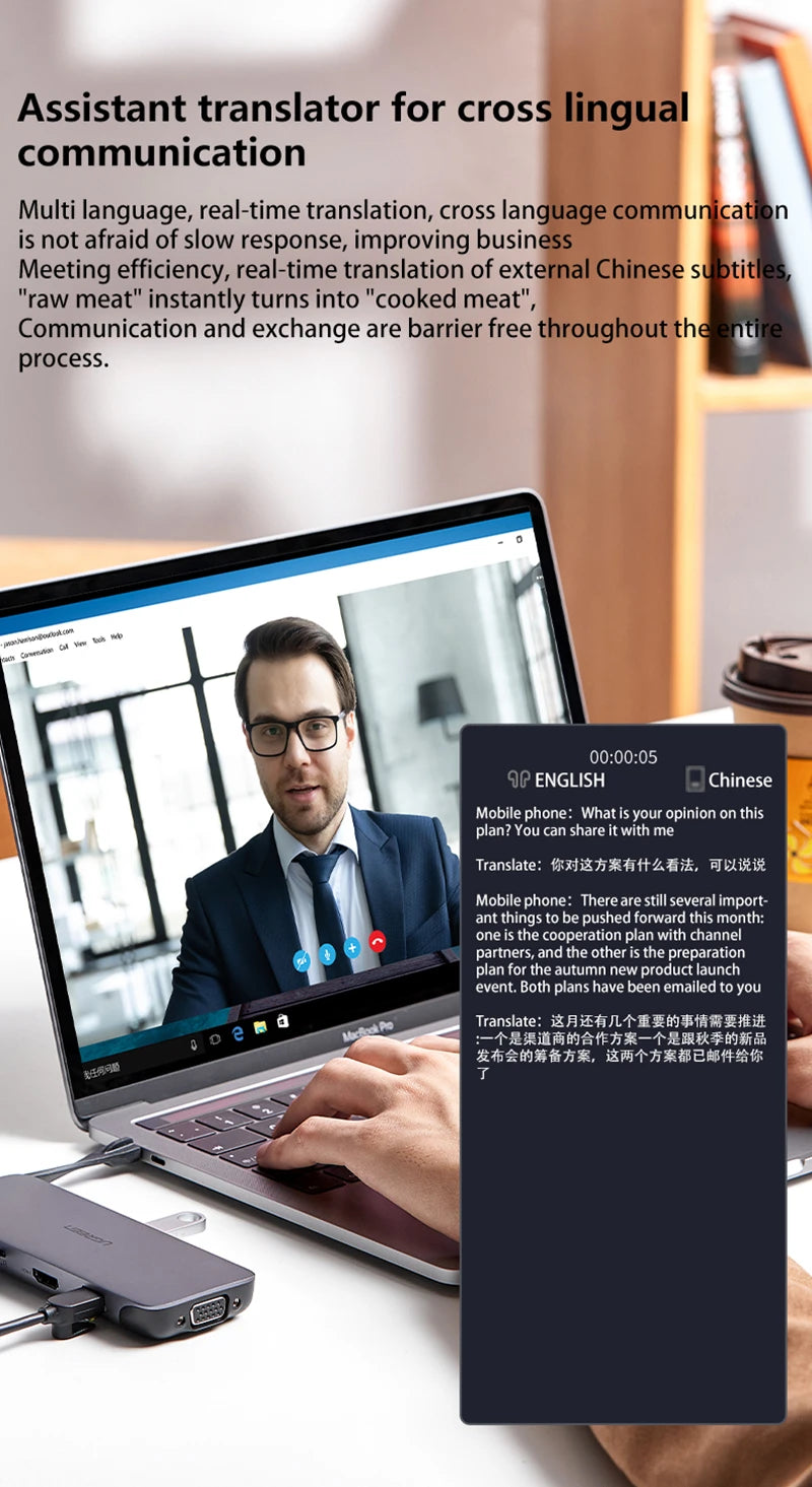 HY-C8 Smart Glasses with AI Translation & Bluetooth Headset