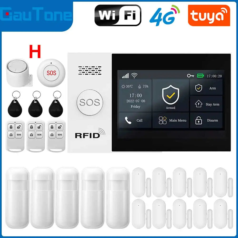 GauTone TUYA WiFi 4G GSM Alarm System