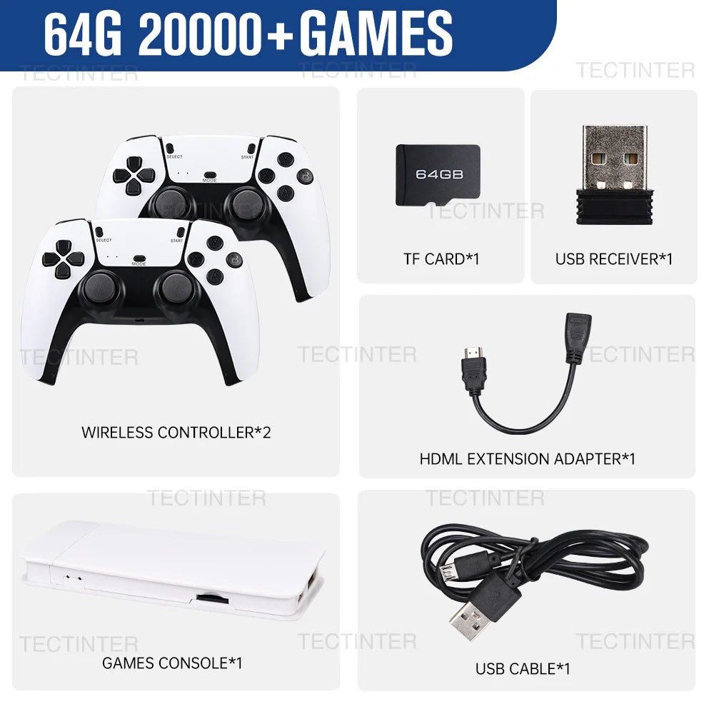 M15 4K Retro Game Stick Console with 20,000 Games & Dual Controllers