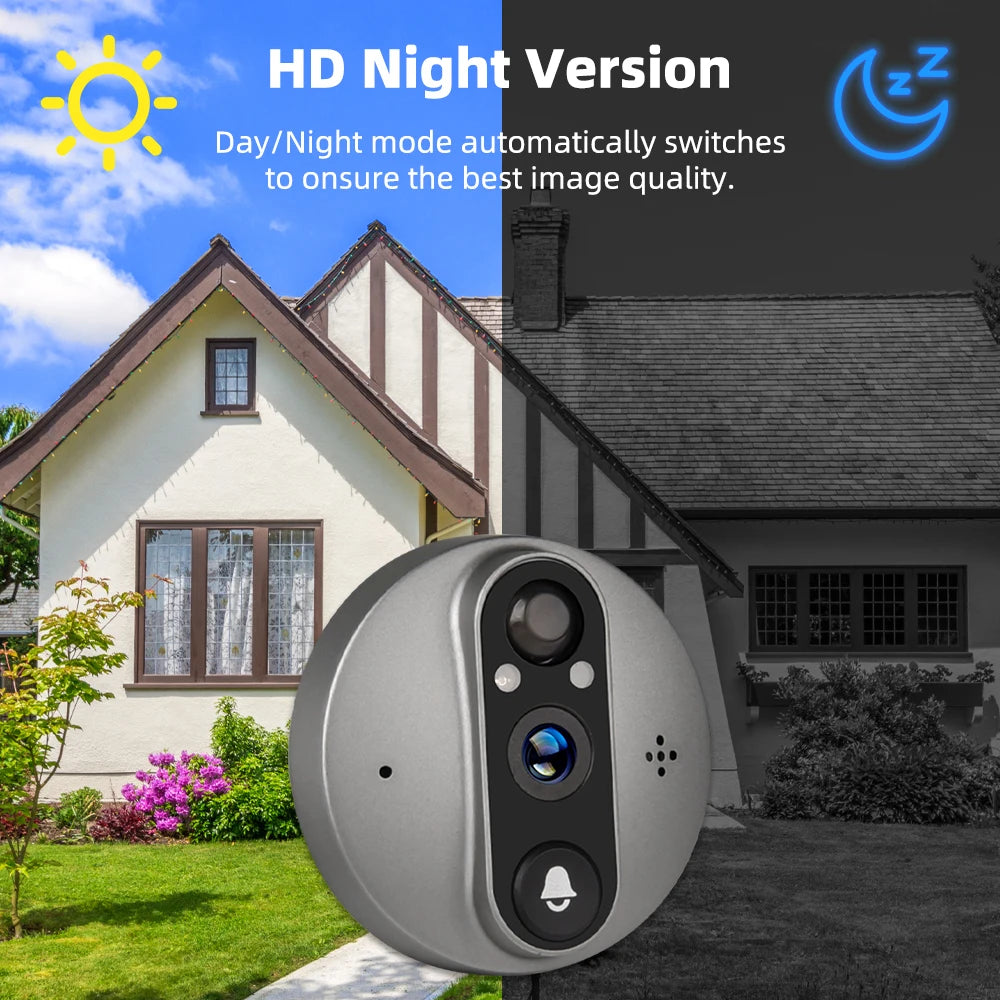 3MP Smart Life Tuya WiFi Doorbell Peephole Camera
